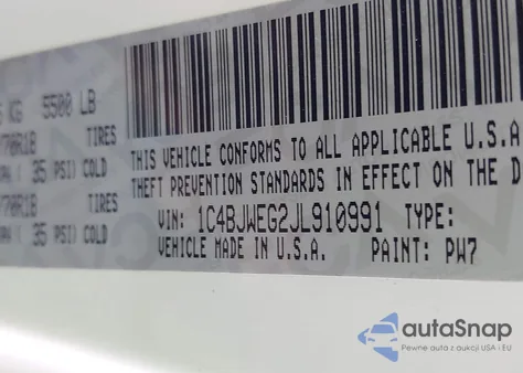 2018 Jeep Wrangler Jk Unlimited Sahara 4X4 from USA, damaged, VIN 1C4BJWEG2JL910991